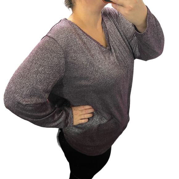 Faded Glory Size 3X (22-24W) V-Neck Long Sleeve Round Hem Pullover - Picture 4 of 13